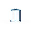 Sechseck-Raucherpavillon Modell Paris (o. Seitenwände), enzianblau RAL 5010