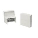 Secrétaire de bureau à domicile, plateau L 1200 x H 600 mm, sorties de câbles/rail système/compartiment pliable, L 1200 x P 380 x H 1320 mm, bois, blanc