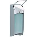 Seifenspender Ingo-Man, Wandmontage, manuell, bis 1000 ml, B 95 x T 170 x H 350 mm, Aluminium & Stahl, inkl. 1000 ml Desinfektionsmittel