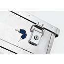 Serrure à cylindre Alutec, pour boîtes en aluminium, au choix avec cylindre s'entrouvrant ou à clé individuelle, cylindre à clé unique