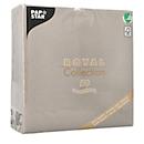 Servetten Papstar Royal Collection, 5 x 50 stuks, 1/4 vouw, stoflook, 400 x 400 mm, papier, grijs