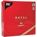 Servetten Papstar Royal Collection, 5 x 50 stuks, 1/4 vouw, stoflook, 400 x 400 mm, papier, rood