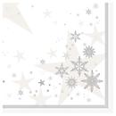 Servetten Papstar ROYAL Collection Stars &amp; Snowflakes, stoffen look, 1/4 vouw, B 400 x H 400 mm, FSC® papier, wit, 20 stuks