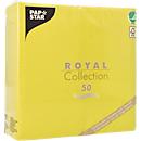 Serviettes Papstar Royal Collection, 5 x 50 pièces, 1/4-pli, aspect tissu, 400 x 400 mm, papier, vert citron