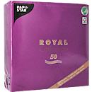Serviettes Papstar Royal Collection, 5 x 50 pièces, 1/4-plié, aspect tissu, 400 x 400 mm, papier, violet