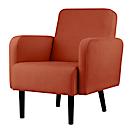 Sessel meet® by Paperflow LISBOA, Stoffbezug rostfarben, Fußgestell schwarz, B 710 x T 815 x H 830 mm