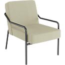 Sessel meet® by Paperflow MEDSO Klassik M, gepolstert, Sitzfläche austauschbar, B 580 x T 743 x H 736 mm, Stoff und Stahl, grün/mattschwarz