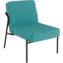 Sessel meet® by Paperflow MEDSO Klassik S, gepolstert, Sitzfläche austauschbar, B 580 x T 743 x H 736 mm, Stoff und Stahl, blau/mattschwarz