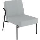 Sessel meet® by Paperflow MEDSO Klassik S, gepolstert, Sitzfläche austauschbar, B 580 x T 743 x H 736 mm, Stoff und Stahl, grau/mattschwarz