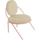 Sessel Meet by Paperflow Saturne, B 700 x T 730 x H 880 mm, Kunstleder, Rosa/Elfenbein