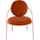 Sessel Meet by Paperflow Saturne, B 700 x T 730 x H 880 mm, Samt, Rosa/Rost