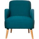 Sessel Paperflow Brooks - Massivholz - Retro-Design - gepolstert - Polyester-Bezug - blau