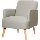 Sessel Paperflow Brooks, Massivholz, Retro-Design, gepolstert, Polyester-Bezug, grau