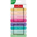 Set de 8 surligneurs de FABER-CASTELL, turquoise, lilas, rose pourpre, blush, vert clair, tropic, poudre et vanille.