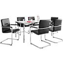 Set RUMBA :  1 table de réunion 1600 x 800 mm + 6 chaises visiteur avec accoudoirs