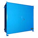 Shelf container BAUER CEN 29-2, steel, double wing door, W 3175 x D 1480 x H 2980 mm, blue