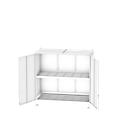 Shelf container BAUER CEN 36-2, steel, double wing door, W 3915 x D 1480 x H 3145 mm, blue