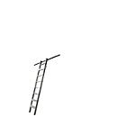 Shelf Ladder KRAUSE, aluminium, with 2 pairs of suspension/hanging hooks, 8 steps