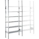 Shelf rack SSI Schaefer R3000, basic rack, 5 shelves, shelf load 200 kg, W 1055 x D 600 x H 2278 mm, galvanized steel