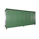 Shelving container BAUER CEN 59-2, steel, sliding door, W 6255 x D 1550 x H 2980 mm, green