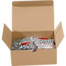 Shipping box, with automatic bottom, resealable, up to 20 kg, L 175 x W 105 x H 75 mm, corrugated cardboard, brown