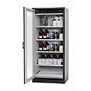 Sicherheitsschrank Typ 30 asecos Q-DISPLAY-30, Flügeltür mit Glasausschnitt, Anschlag links, Front Lichtgrau, B 864 x T 620 x H 1947 mm