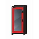 Sicherheitsschrank Typ 30 asecos Q-DISPLAY-30, Flügeltür mit Glasausschnitt, Anschlag links, Front Verkehrsrot, B 864 x T 620 x H 1947 mm