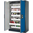 Sicherheitsschrank Typ 90 Asecos Q-CLASSIC-90, B 1200 mm, 6 Auszüge, enzianblau