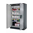 Sicherheitsschrank Typ 90 asecos Q-CLASSIC-90, Flügeltüren, Front asecos Silber, B 1193 x T 615 x H 1953 mm