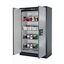 Sicherheitsschrank Typ 90 asecos Q-CLASSIC-90, Flügeltüren, Front asecos Silber, B 1193 x T 615 x H 1953 mm