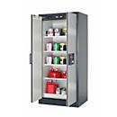 Sicherheitsschrank Typ 90 asecos Q-CLASSIC-90, Flügeltüren, Front asecos Silber, B 893 x T 615 x H 1953 mm