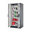 Sicherheitsschrank Typ 90 asecos Q-CLASSIC-90, Flügeltüren, Front asecos Silber, B 893 x T 615 x H 1953 mm