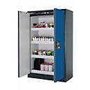 Sicherheitsschrank Typ 90 asecos Q-CLASSIC-90, Flügeltüren, Front Enzianblau, B 1193 x T 615 x H 1953 mm