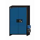 Sicherheitsschrank Typ 90 asecos Q-CLASSIC-90, Flügeltüren, Front Enzianblau, B 1193 x T 615 x H 1953 mm