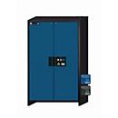 Sicherheitsschrank Typ 90 asecos Q-CLASSIC-90, Flügeltüren, Front Enzianblau, B 1193 x T 615 x H 1953 mm