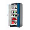 Sicherheitsschrank Typ 90 asecos Q-CLASSIC-90, Flügeltüren, Front Enzianblau, B 893 x T 615 x H 1953 mm