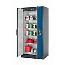 Sicherheitsschrank Typ 90 asecos Q-CLASSIC-90, Flügeltüren, Front Enzianblau, B 893 x T 615 x H 1953 mm