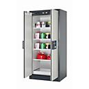 Sicherheitsschrank Typ 90 asecos Q-CLASSIC-90, Flügeltüren, Front Lichtgrau, B 893 x T 615 x H 1953 mm