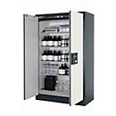 Sicherheitsschrank Typ 90 asecos Q-CLASSIC-90, Flügeltüren, Front Reinweiss, B 1193 x T 615 x H 1953 mm