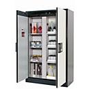 Sicherheitsschrank Typ 90 asecos Q-CLASSIC-90, Flügeltüren, Front Reinweiss, B 1193 x T 615 x H 1953 mm