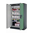 Sicherheitsschrank Typ 90 asecos Q-CLASSIC-90, Flügeltüren, Front Resedagrün, B 1193 x T 615 x H 1953 mm