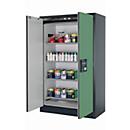 Sicherheitsschrank Typ 90 asecos Q-CLASSIC-90, Flügeltüren, Front Resedagrün, B 1193 x T 615 x H 1953 mm