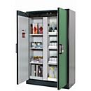 Sicherheitsschrank Typ 90 asecos Q-CLASSIC-90, Flügeltüren, Front Resedagrün, B 1193 x T 615 x H 1953 mm
