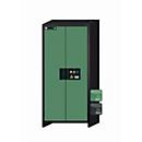 Sicherheitsschrank Typ 90 asecos Q-CLASSIC-90, Flügeltüren, Front Resedagrün, B 893 x T 615 x H 1953 mm