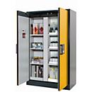 Sicherheitsschrank Typ 90 asecos Q-CLASSIC-90, Flügeltüren, Front Sicherheitsgelb, B 1193 x T 615 x H 1953 mm