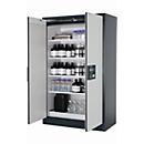 Sicherheitsschrank Typ 90 asecos Q-PEGASUS-90, Flügeltüren mit Schließ-Automatik, Einhandbedienung, Front Lichtgrau, B 1193 x T 615 x H 1953 mm