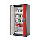Sicherheitsschrank Typ 90 asecos Q-PEGASUS-90, Flügeltüren mit Schließ-Automatik, Einhandbedienung, Front Verkehrsrot, B 893 x T 615 x H 1953 mm