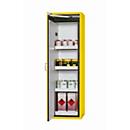 Sicherheitsschrank Typ 90 asecos S-CLASSIC-90, Flügeltür mit Türfeststellanlage, Anschlag links, Front Sicherheitsgelb, B 596 x T 616 x H 1968 mm