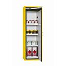 Sicherheitsschrank Typ 90 asecos S-CLASSIC-90, Flügeltür mit Türfeststellanlage, Anschlag rechts, Front Sicherheitsgelb, B 596 x T 616 x H 1968 mm