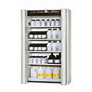 Sicherheitsschrank Typ 90 asecos S-PHOENIX-90, Falttüren mit Türfeststellanlage, Front Lichtgrau, B 1196 x T 616 x H 1968 mm